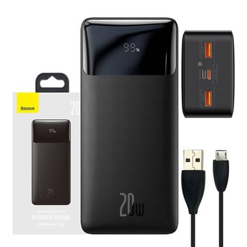 BASEUS POWERFUL POWERBANK 30000 мАч 20 Вт 1X MICRO USB USB-C 2X USB-A POWER BANK