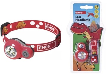 MAS24 LATARKA CZOŁOWA EMOS P3540 DINO 3xLED CZERWO