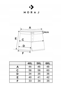 Bawełniane Bokserki Luźne Plus Size Wygodne 3-PAK MORAJ r. 4XL