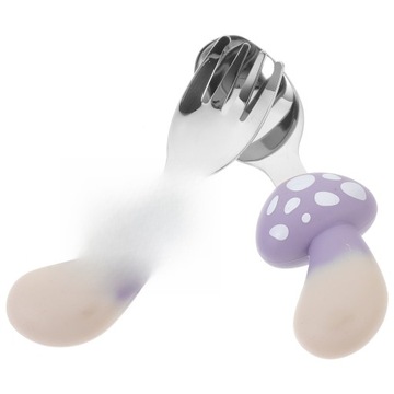 ДЕТСКАЯ ВИЛКА И ЛОЖКА ФРУКТОВАЯ МОДЕЛЬ С КОРОТКОЙ РУЧКОЙ