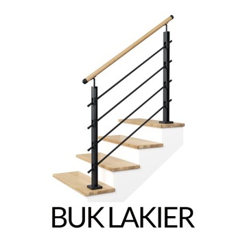 Balustrada barierka drewniana metalowa loftowa ND4 1,25m 125cm pozioma skos