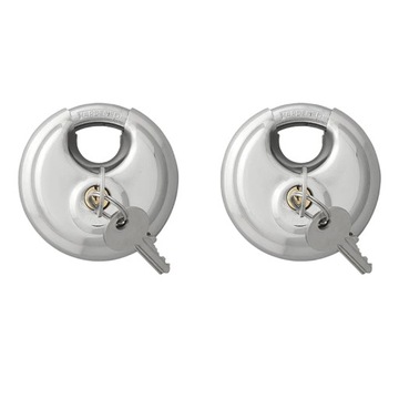 2 КРУГЛЫХ НАВЕСНЫХ ЗАМКА 70 ММ, тот же ключ ProPlus