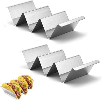STOJAK NA TACOS BURRITO FOREMKA STALOWA 6 PRZEGRÓDEK ZESTAW DWIE SZTUKI