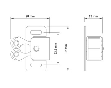 Роликовая защелка для мебельных дверей, темно-коричневый