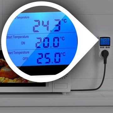 Электронный контроллер температуры термостата 230 В сеть макс. 3680 Вт