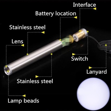Легкий, универсальный, длинный перезаряжаемый фонарик.