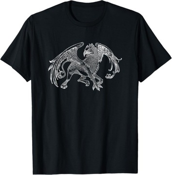 Koszulka z mitycznym szkicem gryfa lwa orła imiennika, 4XL