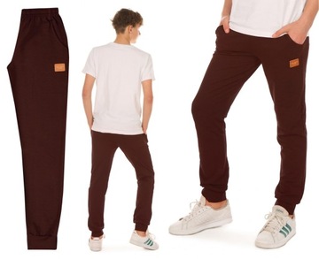 Spodnie dresowe SUPER JAKOŚĆ dres r.164 brązowe Produkt PL