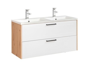 SZAFKA Z UMYWALKĄ 120CM MADERA DĄB ARTISAN WHITE