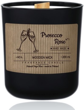 Prosecco Rose - Sojowa Świeczka Zapachowa - Wieczór z Winem - na PREZENT