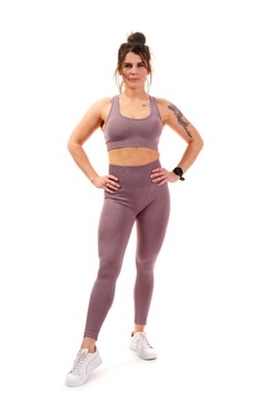Damski komplet UniquYou Champagne L treningowy zestaw top legginsy HIT