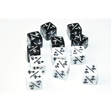 KOSTKA 1,6 CM RPG LICZNIK BONUSÓW NEGATYW CZARNA KOŚĆ SZEŚCIOŚCIENNA K6 MTG