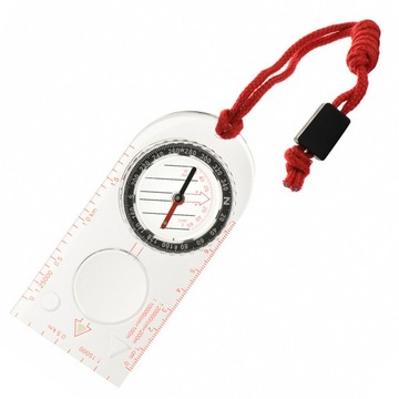 Kompas mapowy M-tac Busola mapowy przezroczysty z linką lupą Transparentny