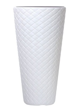 DPMT300 белый плетеный вазон со вставкой