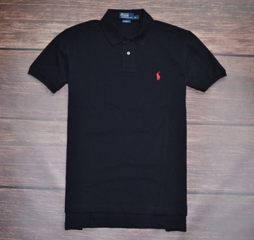 POLO RALPH LAUREN CUSTOM FIT KOSZULKA POLO BLACK MEN IDEAŁ L/XL