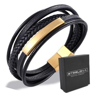 Кожаный браслет для МУЖА БОЙФРЕНДА с ГРАВИРОВКОЙ