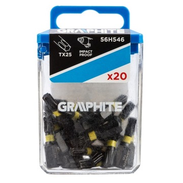 Bity udarowe TX25 x 25mm, zestaw 20szt. GRAPHITE