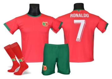 RONALDO strój piłkarski + getry PORTUGALIA r. 146
