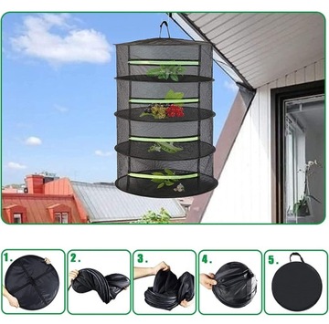 СЕТКА ДЛЯ СУШКИ ТРАВ, 4-СЛОЙНАЯ СКЛАДНАЯ СУШИЛКА ДЛЯ ПОДВЕСКИ