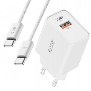 ŁADOWARKA SIECIOWA 30W + KABEL TYPE-C DO IPHONE 15 / PRO / MAX / MACBOOK