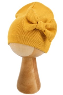 ДЕТСКАЯ ВЕСЕННЯЯ ОДНОСЛОЙНАЯ ШАПКА С БАНТОМ