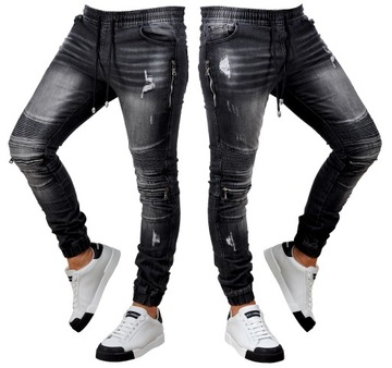 MP0077 р. L Джинсы с манжетами МУЖСКИЕ ДЖОГГЕРЫ