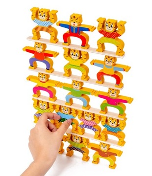 ИГРА НАВЫКОВ МОНТЕССОРИ ТИГРЫ БЛОКИ БАШНЯ