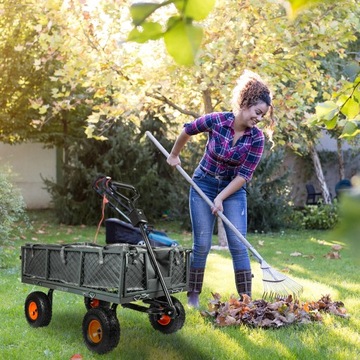 САДОВЫЙ ПРИЦЕП ПРИЦЕП ДЛЯ ТРАНСПОРТИРОВКИ БАЛЧКИ С ПОДЪЕМОМ КОЛЕСА ДО 400 КГ 100 Л