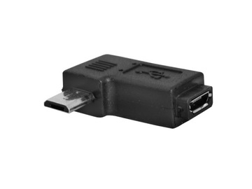 Adapter micro USB - gniazdo micro USB, kątowy