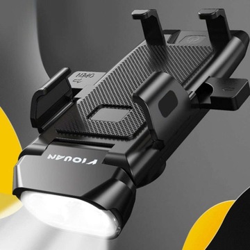 Велосипедный держатель для телефона 4в1 со светодиодной подсветкой, велосипедный звонок Powerbank 3000