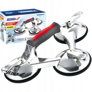 ТРОЙНАЯ ПРИСОСКА DEDRA ДЛЯ ОКОН, ЛИСТОВОЙ ПЛИТКИ ДО 180 КГ DED06P13