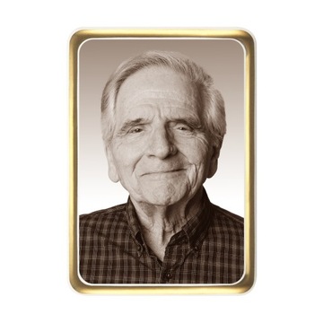 ZDJĘCIE NAGROBKOWE PROSTOKĄT SEPIA ZŁOTA RAMKA 8x10