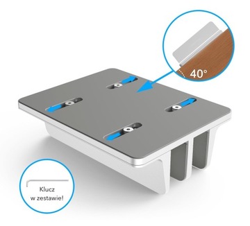 Podwójny Aluminiowy SREBRNY Stojak VAZIO Laptop MacBook 2 SLOTY (N17-2-S)