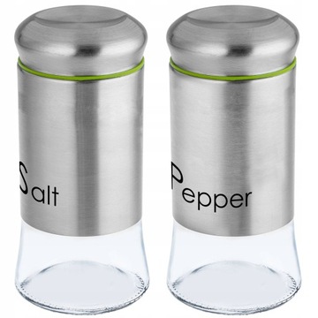 НАБОР СОЛОНКИ И ПЕРЦЕЙ СТЕКЛЯННАЯ СТАЛЬ 2X150МЛ