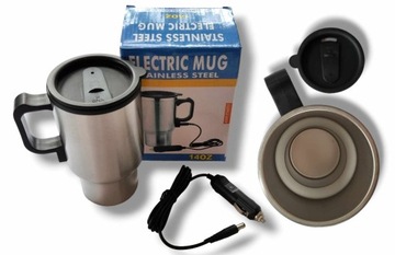 Kubek Termiczny TERMOS STAL 420 ml PODGRZEWACZ 12V XXL INOX