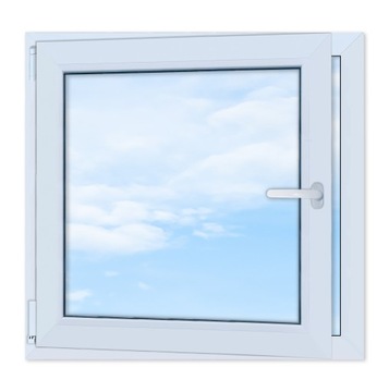 Okno PCV białe 865x835 LEWE, nowe 85x80 rozwierno uchylne, dwuszybowe 90x90