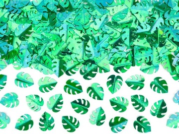 Konfetti metalizowane Liście zielony 15g urodziny