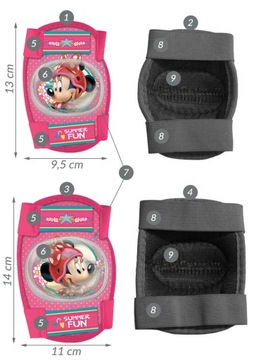 4 защиты, шлем, корзина, перчатки, колокольчик, вертушка, Минни Маус, Микки