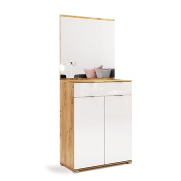 СОВРЕМЕННЫЙ ВЫСОКИЙ КОМОД, БЕЛЫЙ ГЛЯНЦЕВ, ПРИХОЖАЯ