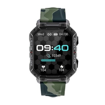Smartwatch Ultra zielony pasek moro Smart Watch POLSKIE MENU ODBIERANIE POŁ