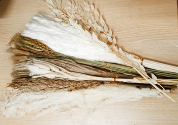 BUKIET Z SUSZONEJ TRAWY PAMPASOWEJ BOHO 43cm