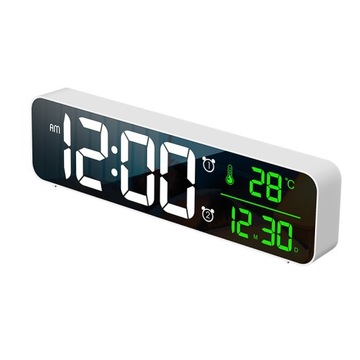 BUDZIK ZEGAR ELEKTRONICZNY TERMOMETR ZEGARY LED