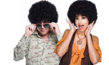 Черные AFRO PERUKA густые вьющиеся волосы для вечеринки карнавал УНИВЕРСАЛ