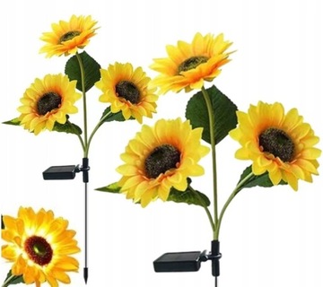 LAMPA SOLARNA LED 2szt SŁONECZNIK 3-kwiatowy