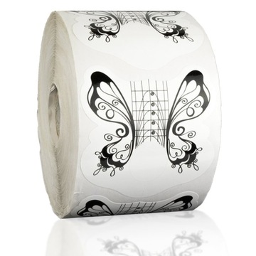 Szablony Formy Do Paznokci 500 Sztuk BUTTERFLY Czarny Motyl