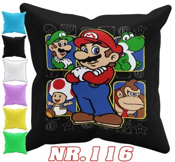 POSZEWKA NA PODUSZKĘ JAŚKA DO PRZEDSZKOLA MARIO LUIGI + IMIĘ GRATIS