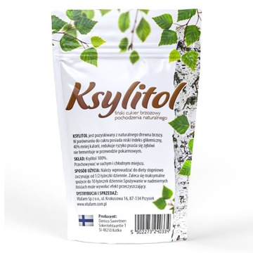 Ksylitol XYLITOL 1kg Fiński Cukier Brzozowy