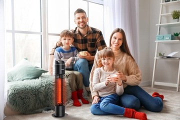 Инфракрасный электрический обогреватель TIO 360°, колонный радиатор мощностью 1200 Вт.