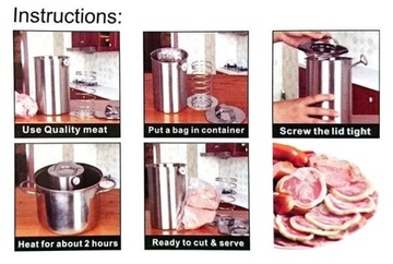 Ветчинница, кастрюля для приготовления ветчины, 1,5л, термометр