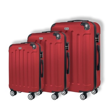 Zestaw walizek podróżnych Club_49 Red Wine M/L/XL